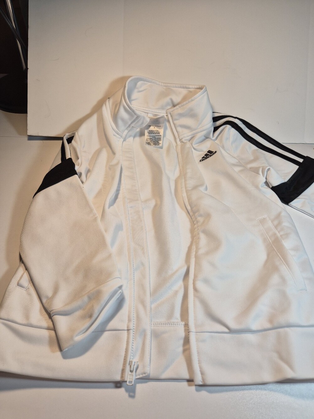 adidas White and Black Kids Track Jacket